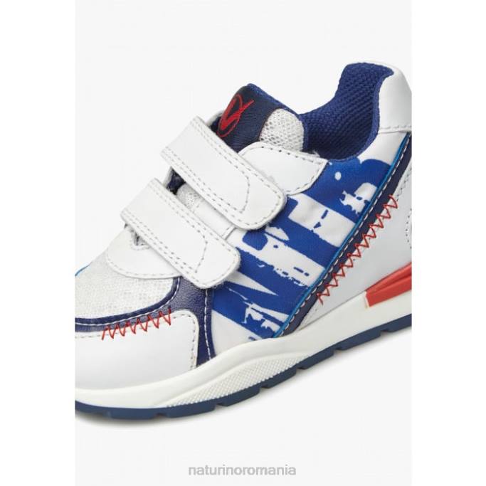 copii Naturino alb-albastru bley vl adidasi din piele intoarsa si stofa 4J4P400