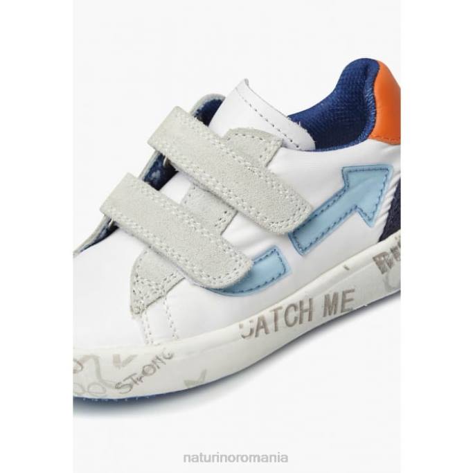 copii Naturino alb-albastru cer kristil vl adidași din piele și material textil 4J4P486