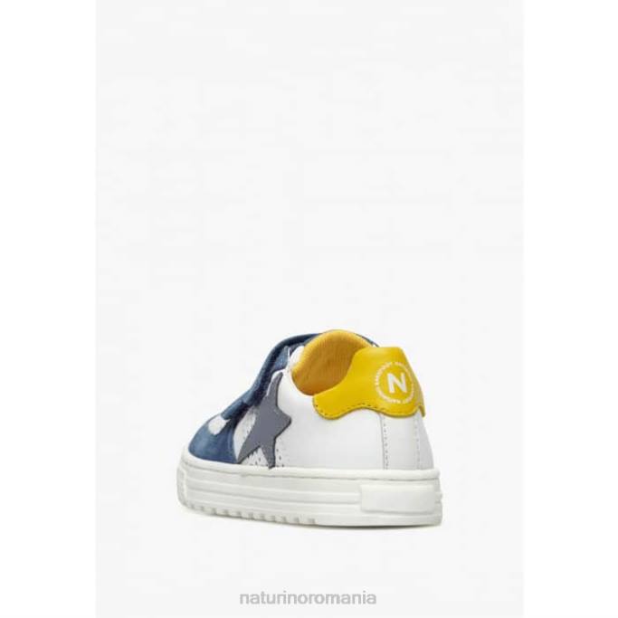 copii Naturino alb-albastru deschis hess vl. adidași din piele și piele de căprioară 4J4P451