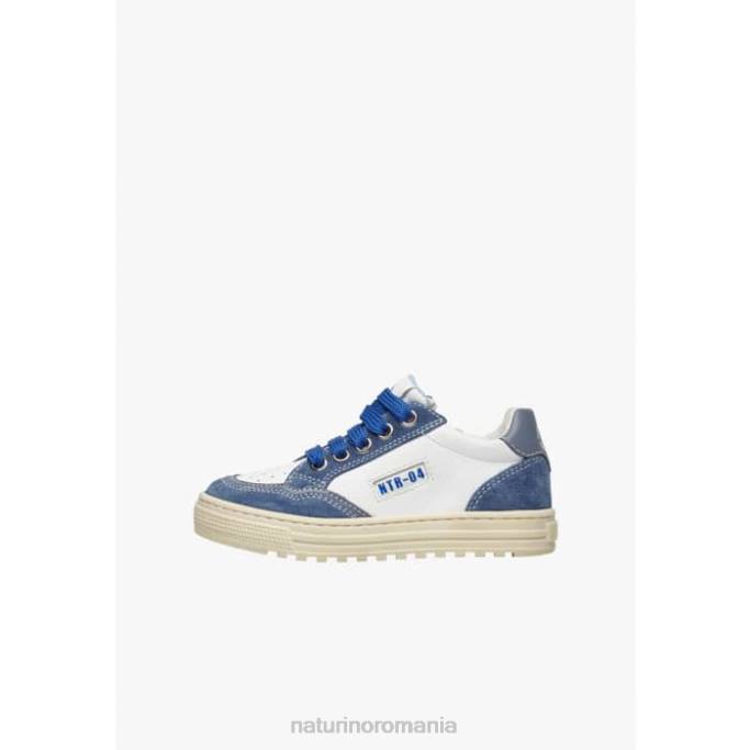 copii Naturino alb-albastru fermoar ariton. adidași din piele și piele de căprioară 4J4P497