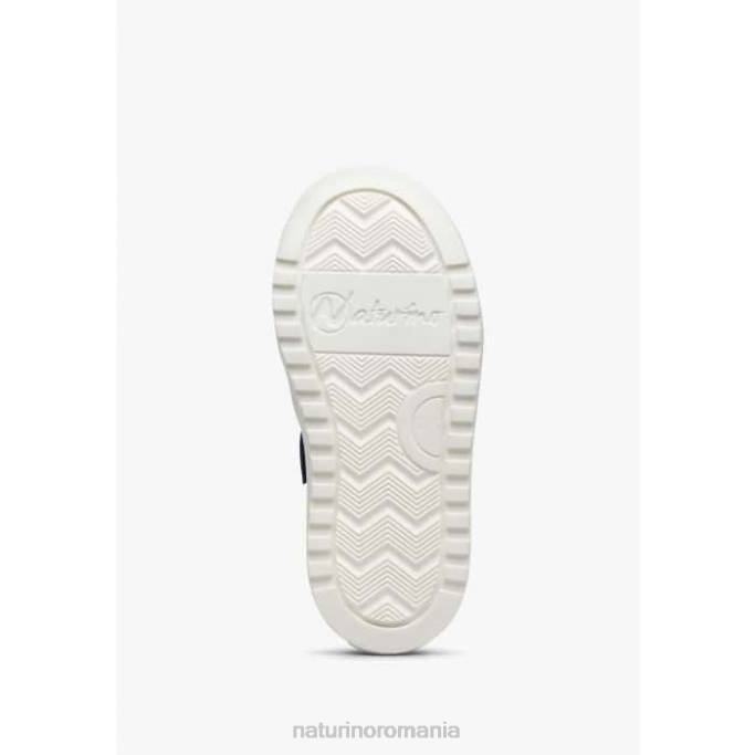 copii Naturino alb-albastru fermoar hess. adidași din piele perforată și căptușită cu fermoar 4J4P512
