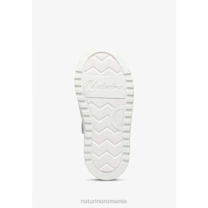 copii Naturino alb-albastru fermoar hess. adidasi din piele perforata cu stea cu fermoar 4J4P480
