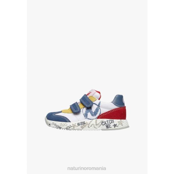 copii Naturino alb-albastru jesko vl. adidasi din piele intoarsa si tesatura tehnica 4J4P419