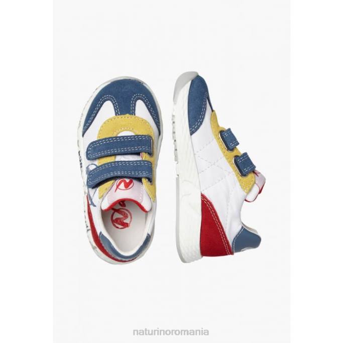 copii Naturino alb-albastru jesko vl. adidasi din piele intoarsa si tesatura tehnica 4J4P419
