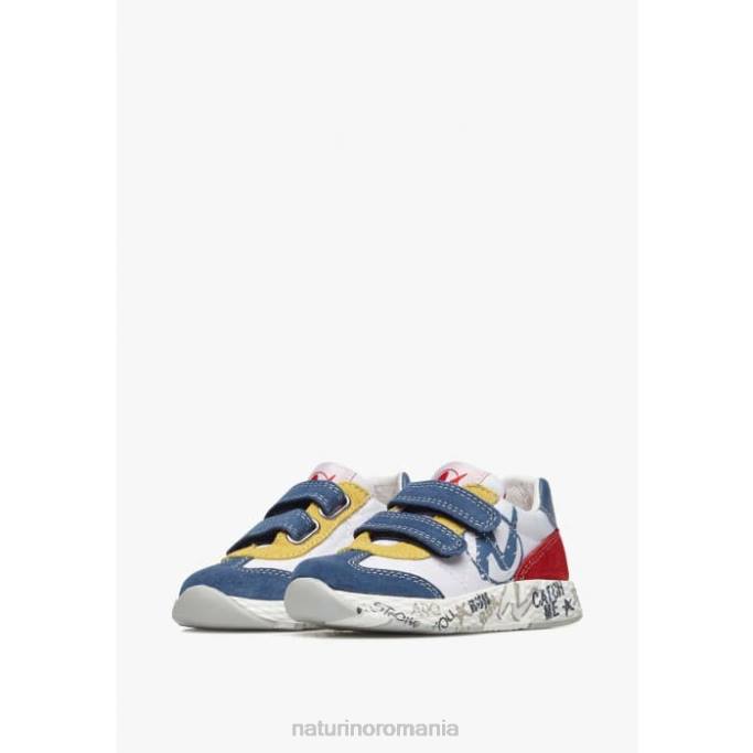 copii Naturino alb-albastru jesko vl. adidasi din piele intoarsa si tesatura tehnica 4J4P419