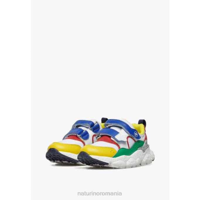 copii Naturino alb-albastru-rosu akio junior vl. adidași din piele artificială și țesătură tehnică 4J4P45