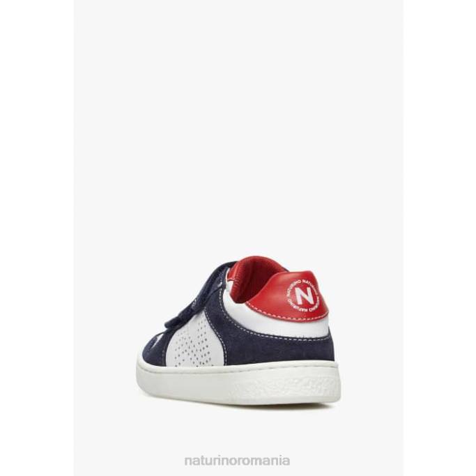 copii Naturino alb-albastru vl. adidași din piele și piele de căprioară 4J4P462