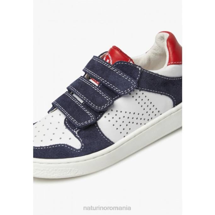 copii Naturino alb-albastru vl. adidași din piele și piele de căprioară 4J4P462
