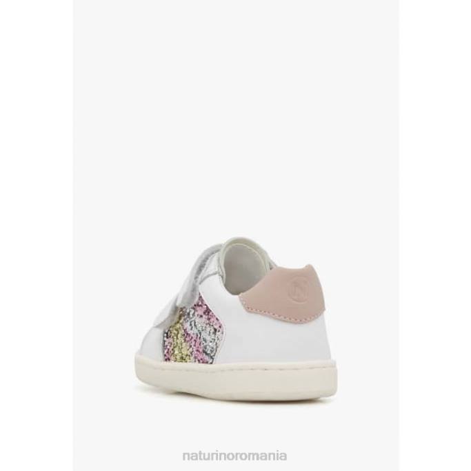 copii Naturino alb-argintiu kozuc vl adidași din piele și piele de căprioară 4J4P405
