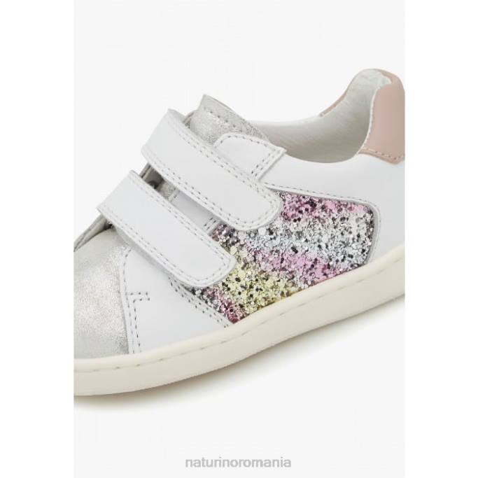 copii Naturino alb-argintiu kozuc vl adidași din piele și piele de căprioară 4J4P405