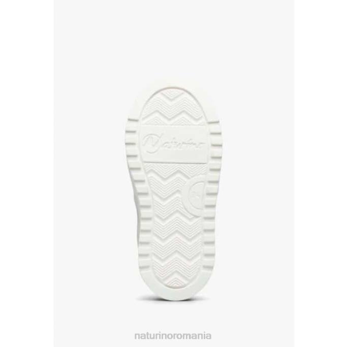 copii Naturino alb fermoar hess. adidasi din piele perforata cu stea cu fermoar 4J4P363