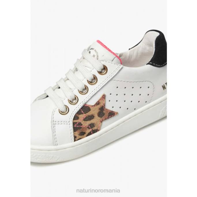 copii Naturino alb fermoar pinn. adidași din piele și piele de căprioară 4J4P391