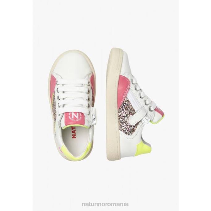 copii Naturino alb-fucsia quar zip. adidași din piele 4J4P471