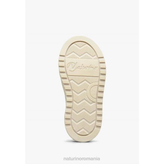 copii Naturino alb-galben fluo ariton hibrid vl. adidași din piele vegetală și bumbac organic 4J4P506