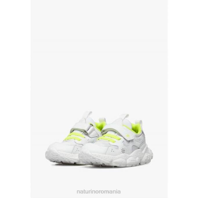 copii Naturino alb-galben fluo yamano 3 vl junior. adidași din piele artificială și țesătură tehnică 4J4P41
