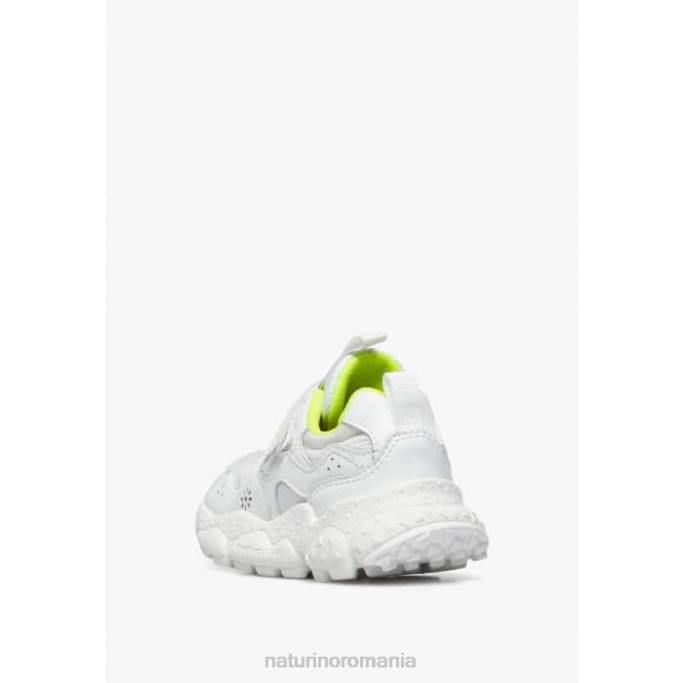 copii Naturino alb-galben fluo yamano 3 vl junior. adidași din piele artificială și țesătură tehnică 4J4P41