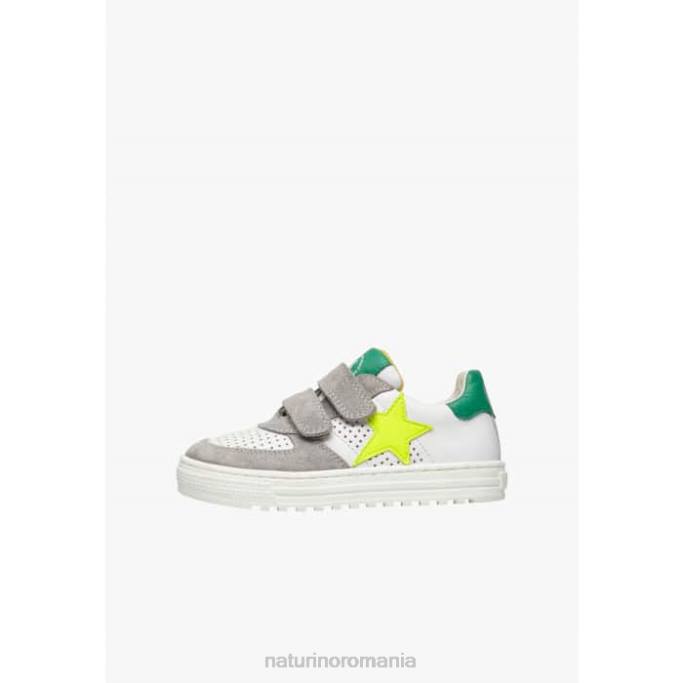 copii Naturino alb-gri hess vl. adidași din piele și piele de căprioară 4J4P370