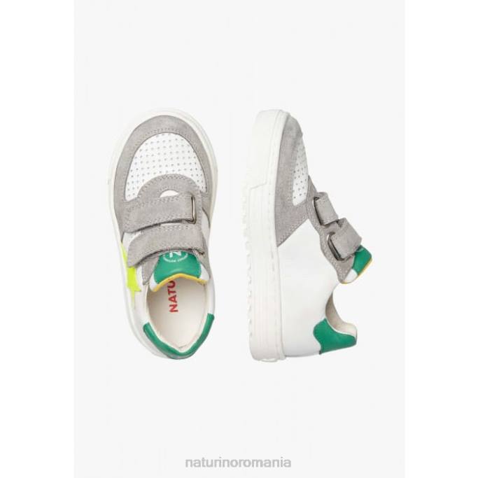 copii Naturino alb-gri hess vl. adidași din piele și piele de căprioară 4J4P370
