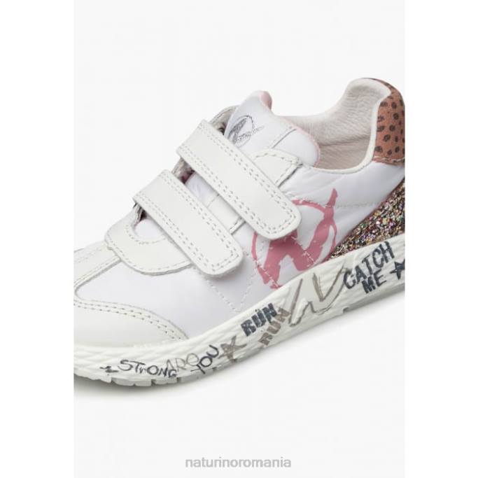 copii Naturino alb jesko vl. adidași din piele și material tehnic 4J4P371