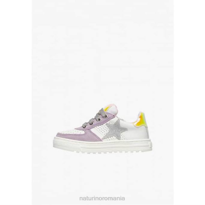 copii Naturino alb-liliac fermoar hess. adidasi din piele si piele intoarsa cu fermoar 4J4P461