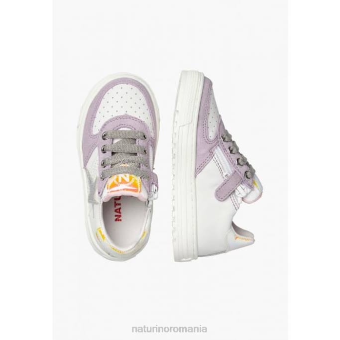 copii Naturino alb-liliac fermoar hess. adidasi din piele si piele intoarsa cu fermoar 4J4P461