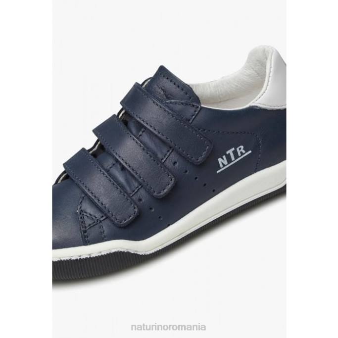 copii Naturino alb-marine stâncă vl adidași din piele cu velcro 4J4P362