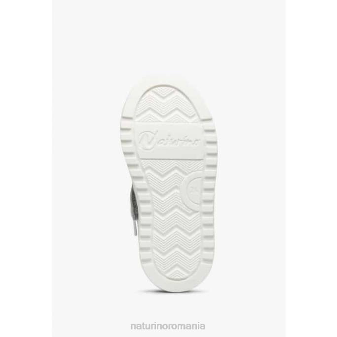 copii Naturino alb negru fermoar cu săgeată hess. adidași din piele și piele de căprioară 4J4P468