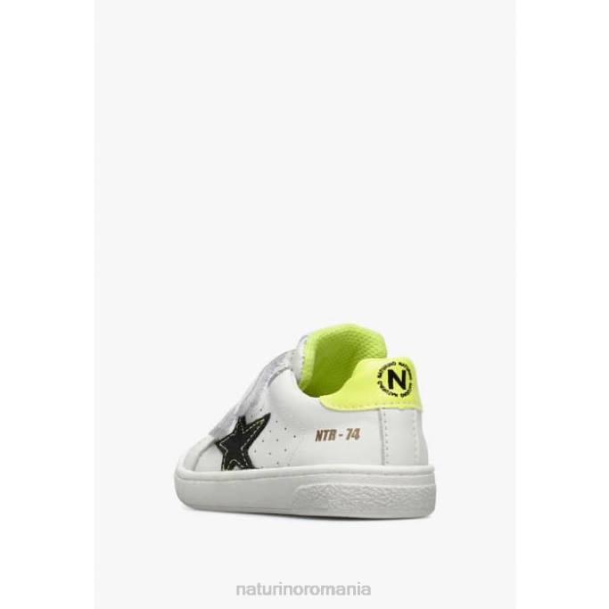 copii Naturino alb negru pinn vl. adidași din piele și piele de căprioară 4J4P457