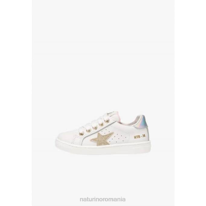 copii Naturino alb-platină fermoar pinn. adidași din piele 4J4P397