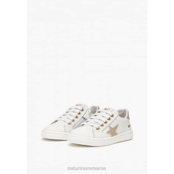 copii Naturino alb-platină fermoar pinn. adidași din piele 4J4P397