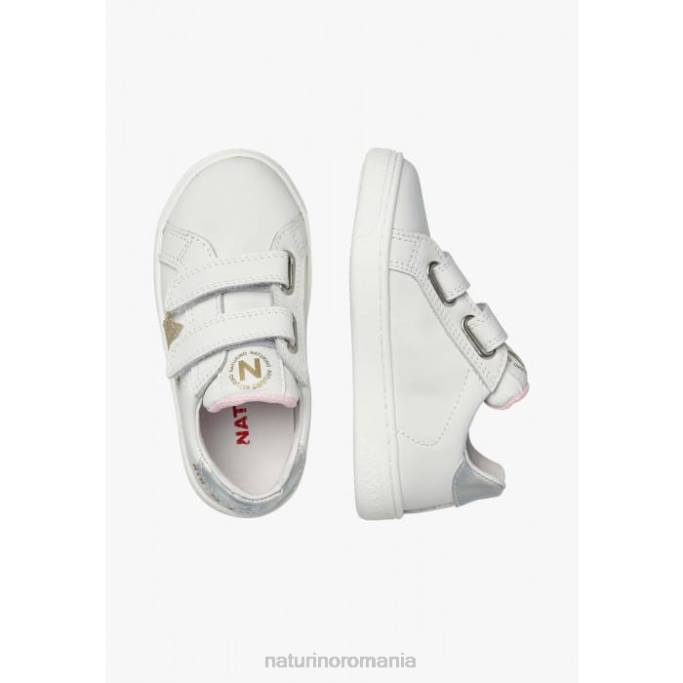 copii Naturino alb-platină pinn vl. adidași din piele 4J4P464