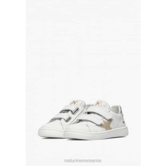 copii Naturino alb-platină pinn vl. adidași din piele 4J4P464