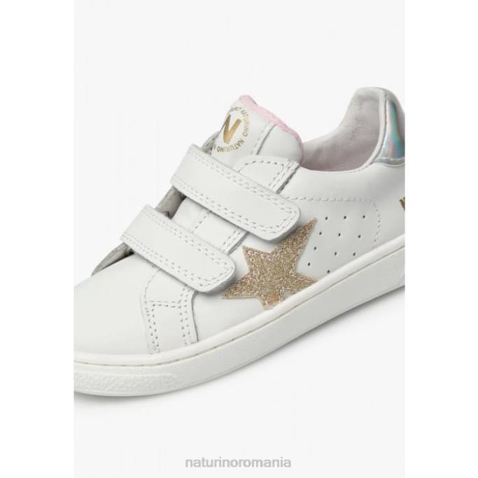 copii Naturino alb-platină pinn vl. adidași din piele 4J4P464