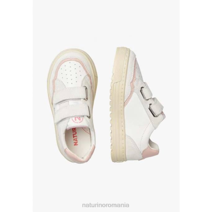 copii Naturino alb-roz ariton vl. adidași din piele și piele de căprioară 4J4P377