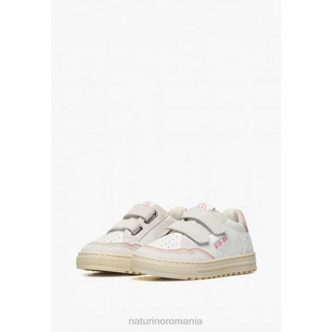 copii Naturino alb-roz ariton vl. adidași din piele și piele de căprioară 4J4P377
