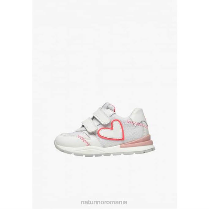 copii Naturino alb-roz quelly vl adidași din piele și material textil 4J4P449