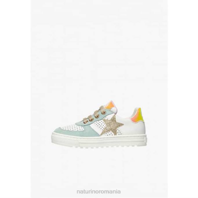 copii Naturino alb-turcoaz fermoar hess. adidasi din piele si piele intoarsa cu fermoar 4J4P465