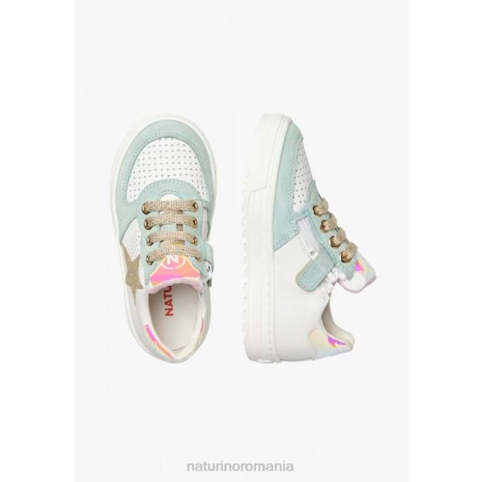 copii Naturino alb-turcoaz fermoar hess. adidasi din piele si piele intoarsa cu fermoar 4J4P465