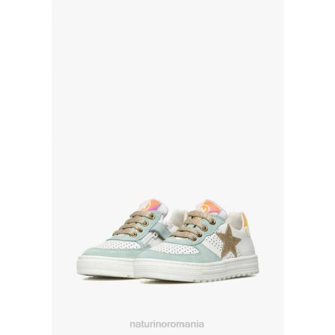 copii Naturino alb-turcoaz fermoar hess. adidasi din piele si piele intoarsa cu fermoar 4J4P465