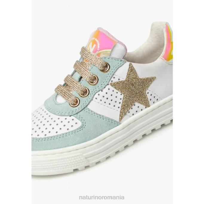copii Naturino alb-turcoaz fermoar hess. adidasi din piele si piele intoarsa cu fermoar 4J4P465
