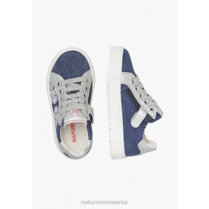 copii Naturino albastru cerul-argintiu coris 2 fermoar. adidași din piele și material textil 4J4P402
