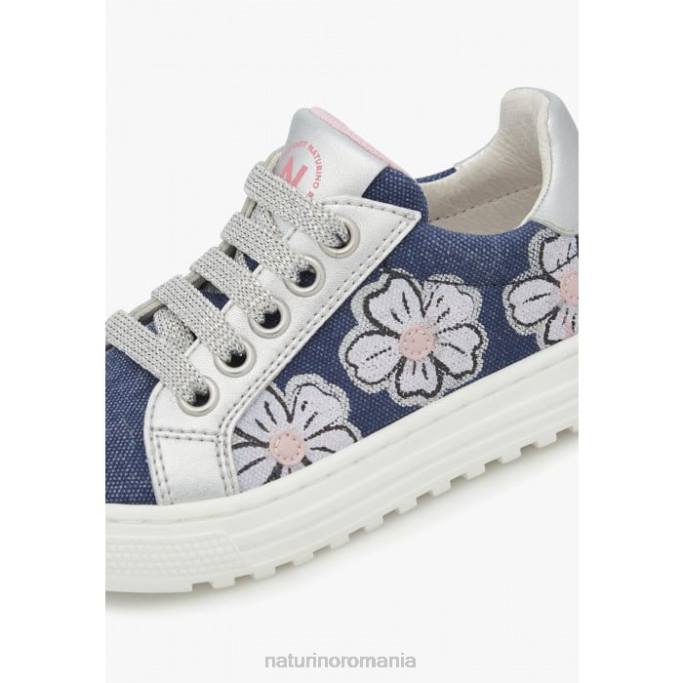 copii Naturino albastru cerul-argintiu coris 2 fermoar. adidași din piele și material textil 4J4P402