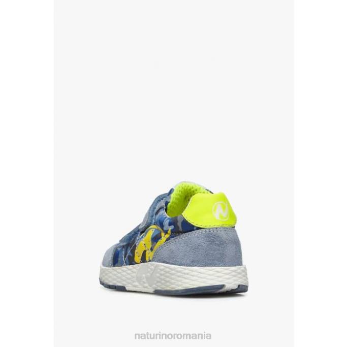 copii Naturino albastru deschis-galben jesko vl. adidași din material tehnic și piele de căprioară 4J4P469