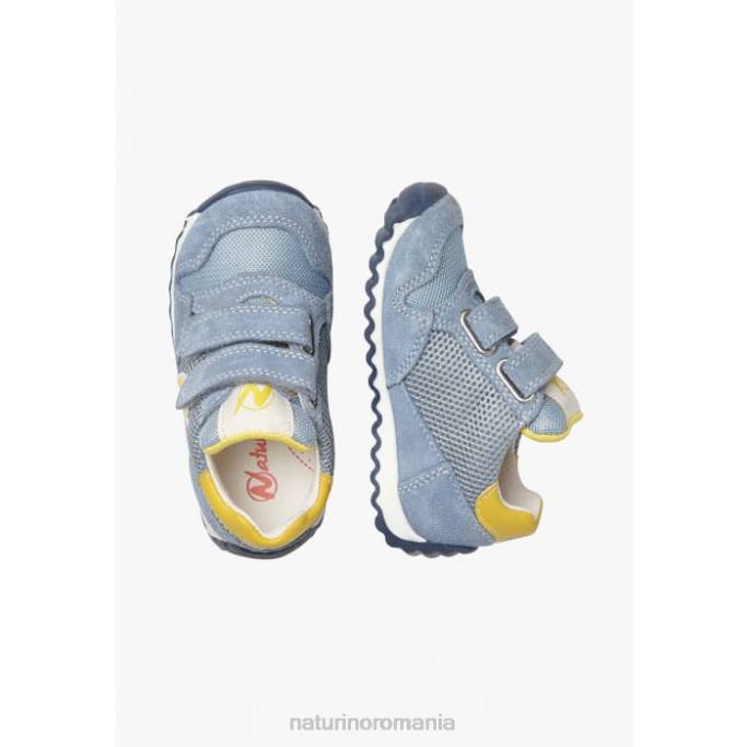 copii Naturino albastru deschis sammy 2 vl. adidași din piele și material textil 4J4P415