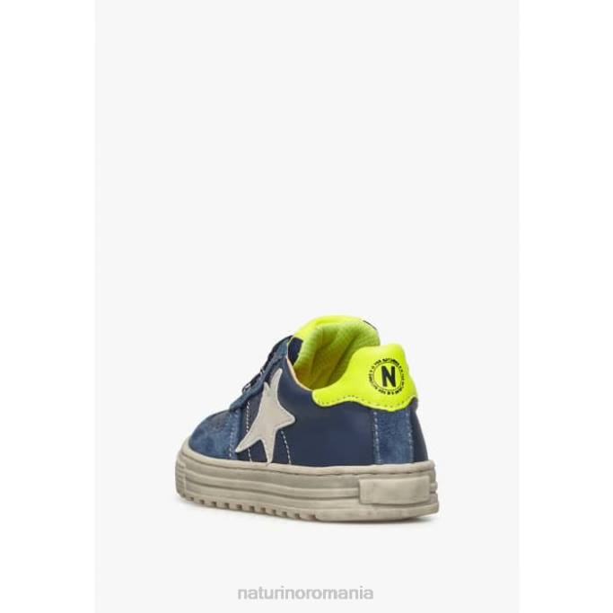 copii Naturino albastru-galben fermoar hess. adidași din piele perforată cu stea 4J4P360