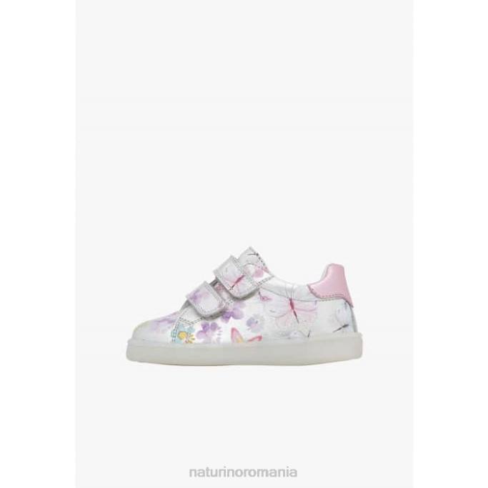 copii Naturino argint owie vl adidasi din piele cu imprimeu fluture 4J4P417