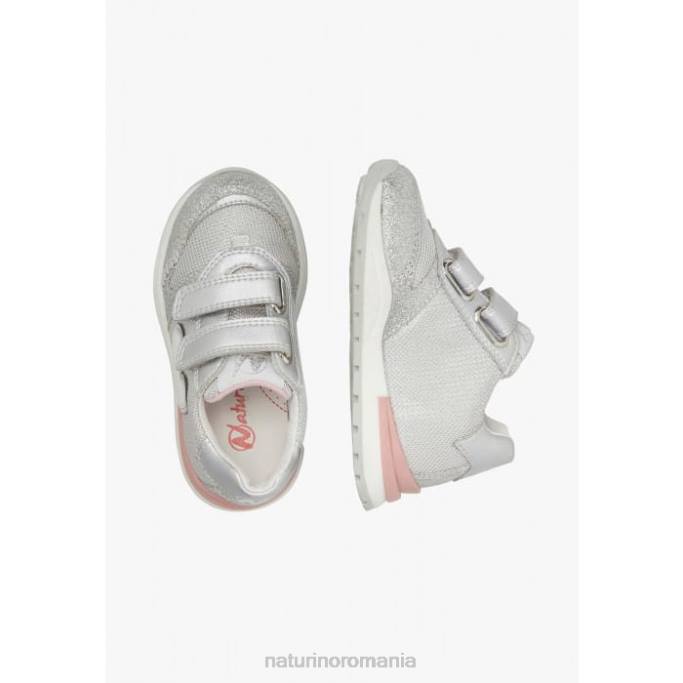 copii Naturino argint quelly vl adidași din piele și material textil 4J4P501