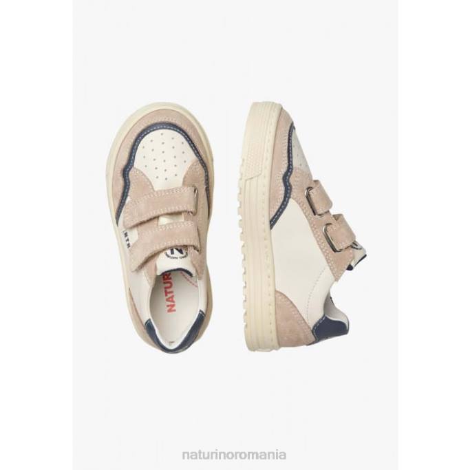 copii Naturino bej-alb ariton vl. adidași din piele și piele de căprioară 4J4P495