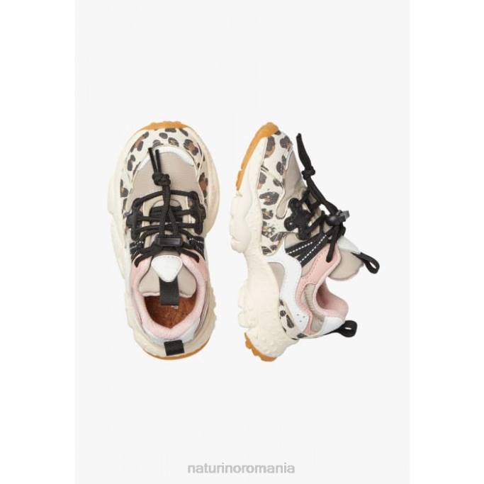 copii Naturino bej-alb yamano 3 junior. adidași din piele artificială și țesătură tehnică 4J4P37