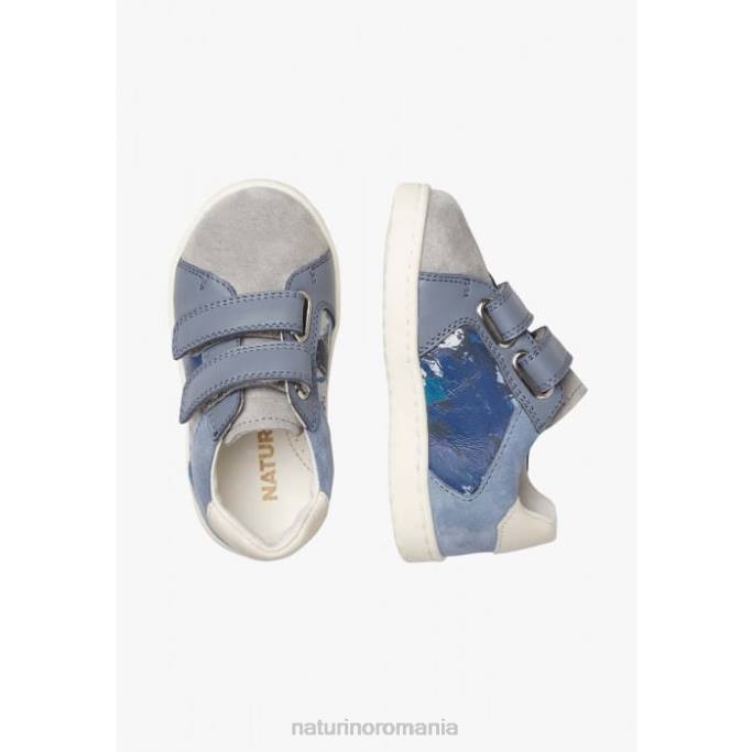 copii Naturino bleumarin-gri kozuc vl adidași din piele și piele de căprioară 4J4P447